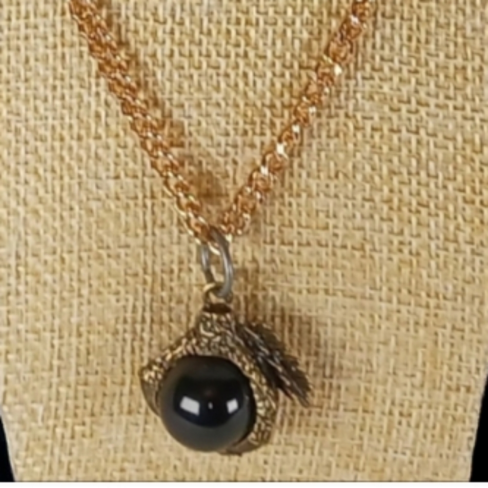 Dragon Claw with Crystal Ball Necklace Soft Goth Whimsigoth Mixed Metal Punk